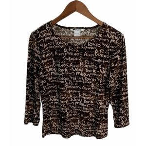 NYCARD Collection Brown Blouse Top Medium